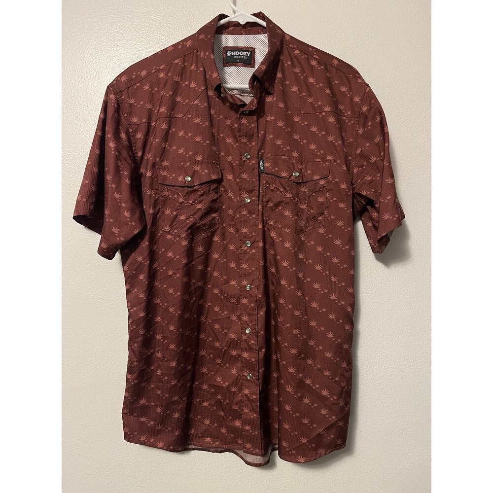 Hooey Habitat Sol Men's Pearl Snap Button Up Shirt Western Agave Print Medium